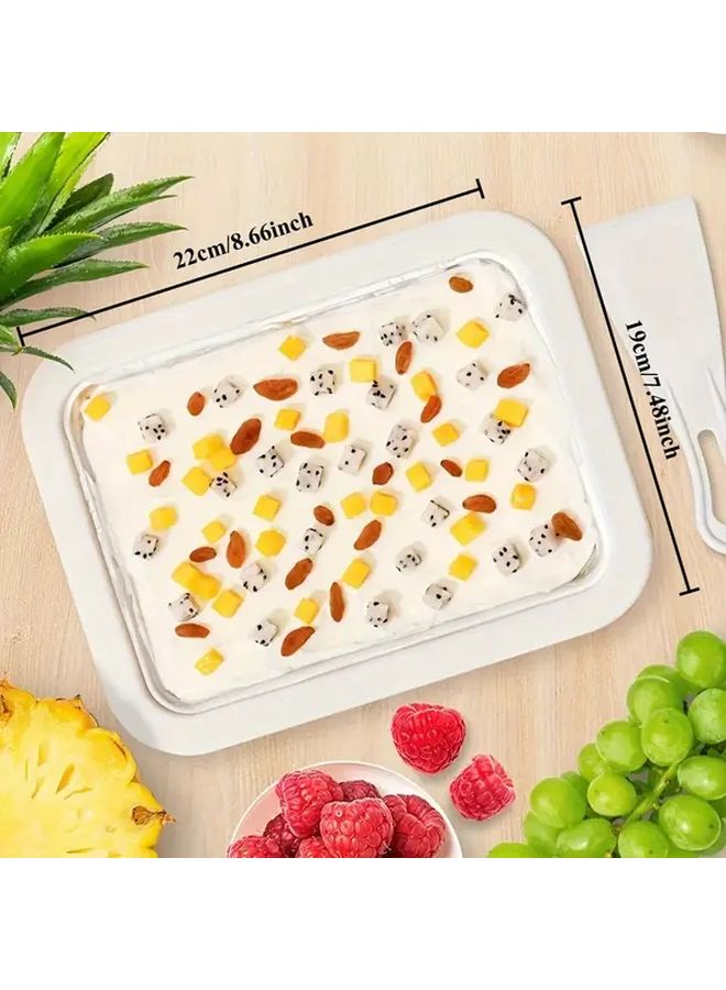 White Manual Ice Cream Machine Stainless Steel Freezer Barrel No Electricity Needed Portable Home Kitchen - Image 3